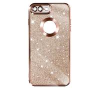 Coque pour iPhone 7 Plus et 8 Plus Paillette Amovible Série Protecam Spark Rose champagne