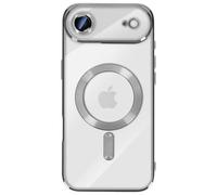 Coque pour iPhone Air Compatible MagSafe avec Contour Chromé Argent