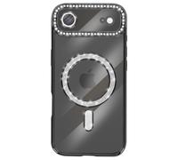 Coque pour iPhone Air Compatible MagSafe avec Contour Strassé Noir