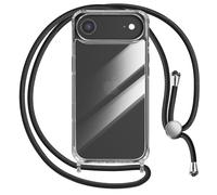 Coque pour iPhone Air en Silicone Soft Touch avec Cordon Tour de Cou Ajustable Transparent