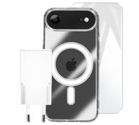 Coque pour iPhone Air Pack Starter Premium 3-en-1 avec Chargeur USB-C 20W Transparent
