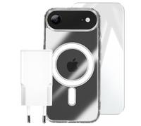 Coque pour iPhone Air Pack Starter Premium 3-en-1 avec Chargeur USB-C 20W 4smarts Transparent