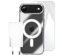 Coque pour iPhone Air Pack Starter Premium 3-en-1 avec Chargeur USB-C 20W Transparent