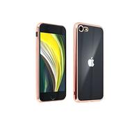 Coque Pour iPhone SE 2020/8/7 Flexible Contour Chromé Dos Transparent Rose