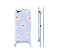 imoshion Coque design en silicone avec cordon pour Apple iPhone SE (2022 / 2020) / 8 / 7 - Distance Fleur Lilas