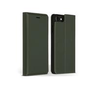 Accezz Étui de télephone Slim Folio en cuir de qualité supérieure pour iPhone SE (2022 / 2020) / 8 / 7 / 6(s) - Vert
