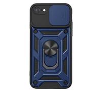 Coque pour iPhone SE 2022/SE 2020/8/7, Anneau Magnétique Rotatif et Cache Caméra