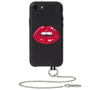 Coque pour iPhone SE 2022 / SE / 8 / 7 / 6S / 6 Bastille Cuir + Dragonne argent Bouche en relief Artefakt
