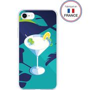 Coque pour iPhone SE 2022 / SE / 8 / 7 / 6S / 6 Hybride résine Miroir Cocktail Bleu - Fabriqué en France Bigben