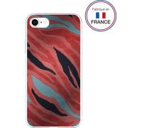 Coque pour iPhone SE 2022 / SE / 8 / 7 / 6S / 6 Hybride résine Miroir Tigre rose - Fabriqué en France Bigben