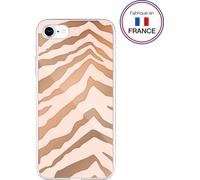Coque pour iPhone SE 2022 / SE / 8 / 7 / 6S / 6 Hybride résine Miroir Zèbre rose - Fabriqué en France Bigben