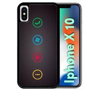 Coque Pour Iphone X - Rebus I Love Windows And Phone - Noir