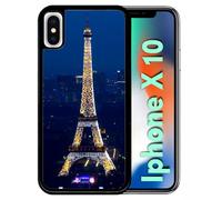 Coque Pour Iphone X - Tour Eiffel Paris Night - Noir