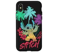 Coque pour iPhone X/XS Disney Stitch Beach Vibes Hawai'i Hibiscus Fleurs et palmiers