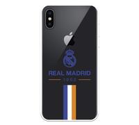 Coque pour iPhone X - XS du Real Madrid 1902 transparente pour protéger votre téléphone. Couche en silicone souple sous licence officielle Real Madrid