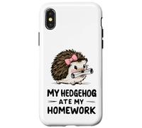 Coque pour iPhone X/XS Mon hérisson a mangé mes devoirs, excuse amusante pour les devoirs