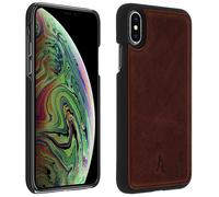 Coque pour iPhone X / XS Protection Rigide Cuir Véritable Marron
