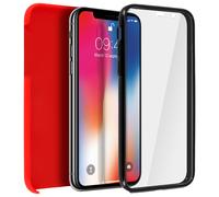 Coque iPhone X / XS Protection Silicone + Arrière Polycarbonate - Rouge