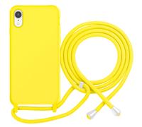 Coque pour iPhone XR en TPU Premium Color Lace avec Cordon Tour de Cou Jaune