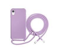 Coque pour iPhone XR en TPU Premium Color Lace avec Cordon Tour de Cou Lilas