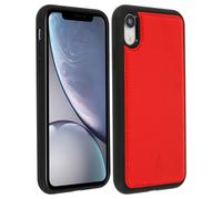 Akashi Coque Apple iPhone XR Protection rigide cuir véritable Rouge