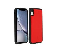 Akashi Coque Apple iPhone XR Protection rigide cuir véritable Rouge