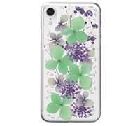 PURO Coque pour iPhone XR Série Glam Hippie Chic au Décor Fleurs Naturelles
