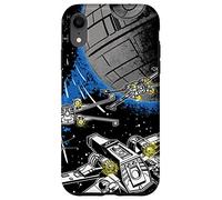 Coque pour iPhone XR Star Wars A New Hope X-Wings et Death Star Wars Noir