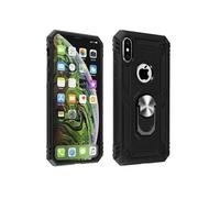 Coque pour iPhone XS Max Bi matière Rigide et Souple Bague Support Vidéo Noir