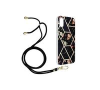 Coque pour iPhone XS Max Motif géométrique avec Cordon Amovible Noir