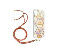 Coque pour iPhone XS Max Motif géométrique avec Cordon Amovible Rose gold