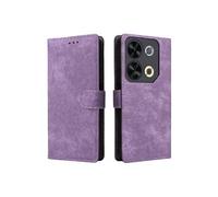 Coque pour ITEL P65 4G P671L Fermeture Magnétique Etui en Cuir PU Blocage RFID Couverture De Fentes Pour Cartes Portefeuille Flip Folio Violet
