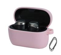 Coque pour Jabra Elite 75t,Silicone Housse Transport,Étui Housse Cuir Véritable Ultra Mince Portable Antichoc Protection Housse Etui pour Jabra Elite 75t/Elite Active 75t True Wireless (Rose)