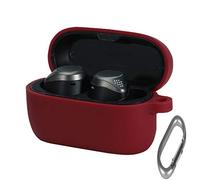 Coque pour Jabra Elite 75t,Silicone Housse Transport,Étui Housse Cuir Véritable Ultra Mince Portable Antichoc Protection Housse Etui pour Jabra Elite 75t/Elite Active 75t True Wireless (du vin)