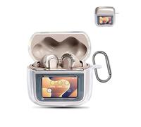 Coque pour JBL Tour Pro 3 écouteurs sans Fil,daunke étui de Protection Souple en TPU，étui Doux pour la Peau avec Boucle, Protection complète, Transparent