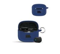 Coque pour JBL Tune Buds 2 écouteurs sans Fil,daunke Housse de Protection Souple en Silicone nervuré，étui Doux pour la Peau avec Boucle Ronde, Protection complète, Bleu