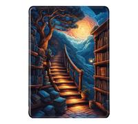 Coque pour Kindle 2016 8e Gén Flip Etui PU Silicone TPU Souple Case Magnétique Auto Veille/Réveil Mince Cas Tour Eiffel sous Les Etoiles Filles Lisent Livres Motif Housse Kindle 8eme Gen 2016 (5)