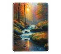 Coque pour Kindle 2024 11e Gén 6.0" Flip Etui Cuir PU Silicone Douce Case Magnétique Auto Veille/Réveil Anti Rayures Cas Peinture Montagne Eau Motif Anti Chute Housse Kindle 11eme Gen 2024 (1)