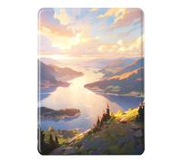 Coque pour Kindle 2024 11e Gén 6.0" Flip Etui Cuir PU Silicone Douce Case Magnétique Auto Veille/Réveil Anti Rayures Cas Peinture Montagne Eau Motif Anti Chute Housse Kindle 11eme Gen 2024 (4)