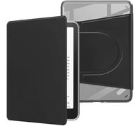 Coque pour Kindle 2024/2022, 360 Degrés 6" Etui Protection Liseuse 11. Generation, Magnétique Amovible Étui, Support Réglable Case, Transparent avec Mise en Veille/Réveil Pochette Housse, Noir