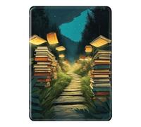 Coque pour Kindle Paperwhite 2015/2013/2012 Flip Etui PU Silicone TPU Case Magnétique Auto Veille/Réveil Mince Cas Tour Eiffel sous Les Etoiles Filles Lisent Livres Motif Housse Paperwhite 3/2/1 (8)