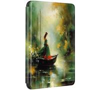 Coque pour Kindle Paperwhite 2018 10e Génération Flip Etui Cuir PU Silicone Case Magnétique Auto Veille/Réveil Anti Chute Cas Eau Forêt Peinture Motif Housse Kindle Paperwhite 10eme Gen (1)