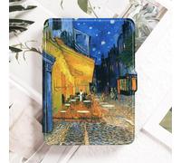 Coque pour Kindle Paperwhite 2021 11Ème Génération Et Édition Signature 6,8 Pouces Antichoc en TPU Souple Motif Coloré Imprimé - Terrasse De Café - Van Gogh