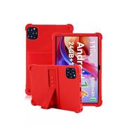 Coque pour KINGRID T90 11 Pouces,daunke Silicone Souple,avec Support Rabattable,Légère aux Chocs,Anti-Rayures,Protection complète,Rouge