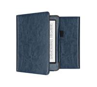 Coque pour Kobo Clara 2E,Tolino Shine 4 Etui de liseuse portefeuille en cuir végan Bleu foncé
