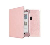 Coque pour Kobo Clara BW,Kobo Clara Colour Etui de liseuse portefeuille en cuir végan Rose dorée