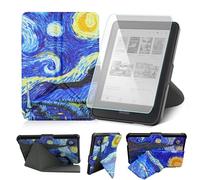 Coque pour Kobo Clara Colour (2024)/Clara BW (2024)/Clara 2E - Coque de 6" avec support origami et veille/réveil automatique, protecteur d'écran inclus, compatible avec le modèle N367/N365/N506 (Nuit