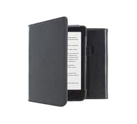 Coque pour Kobo Clara HD Etui de liseuse portefeuille en cuir végan Noir