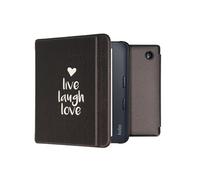 imoshion ?Design Slim Hard Sleepcover avec support pour Kobo Libra 2 / Tolino Vision 6 - Live Laugh Love