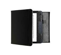 Coque pour Kobo Libra 2 Etui de liseuse portefeuille en cuir végan Noir